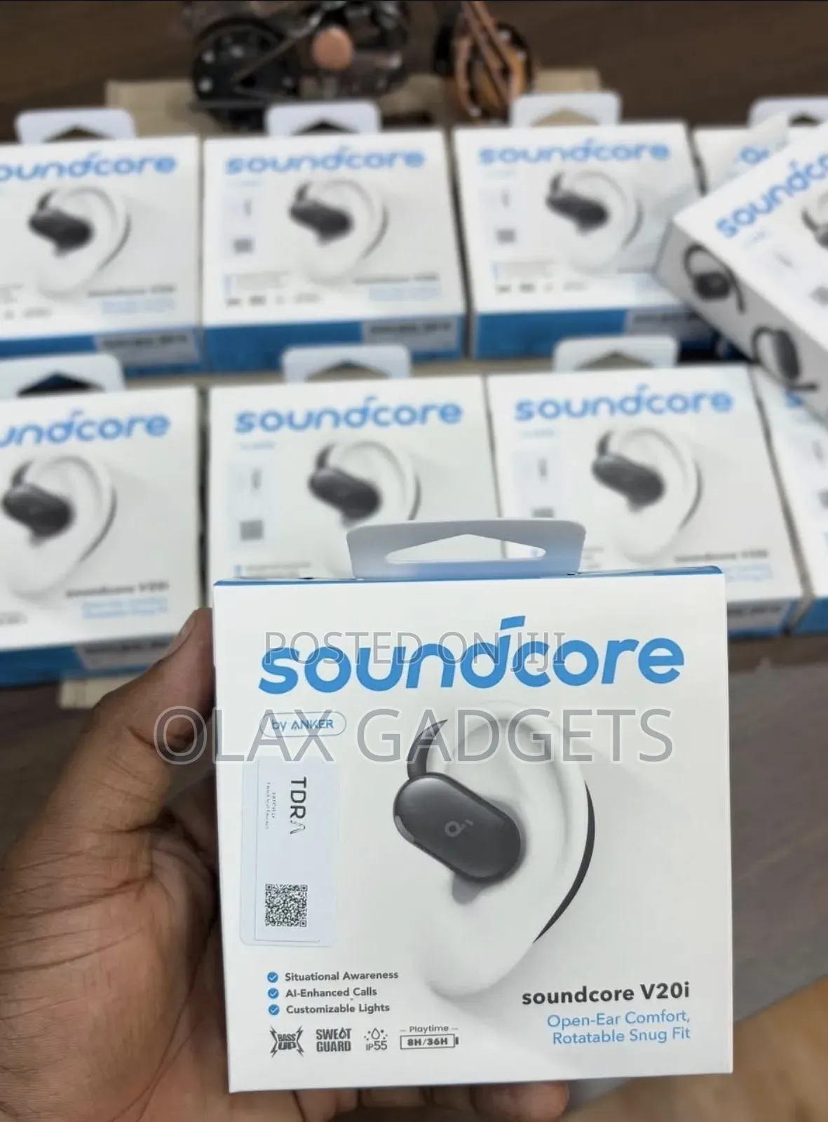 Soundcore V20i by Anker Open-Ear Headphones, Adjustable Ear Hooks,