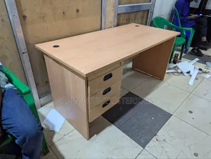 Office Desk With 3 Fixed Drawers Having a Central Lock Key, Like New