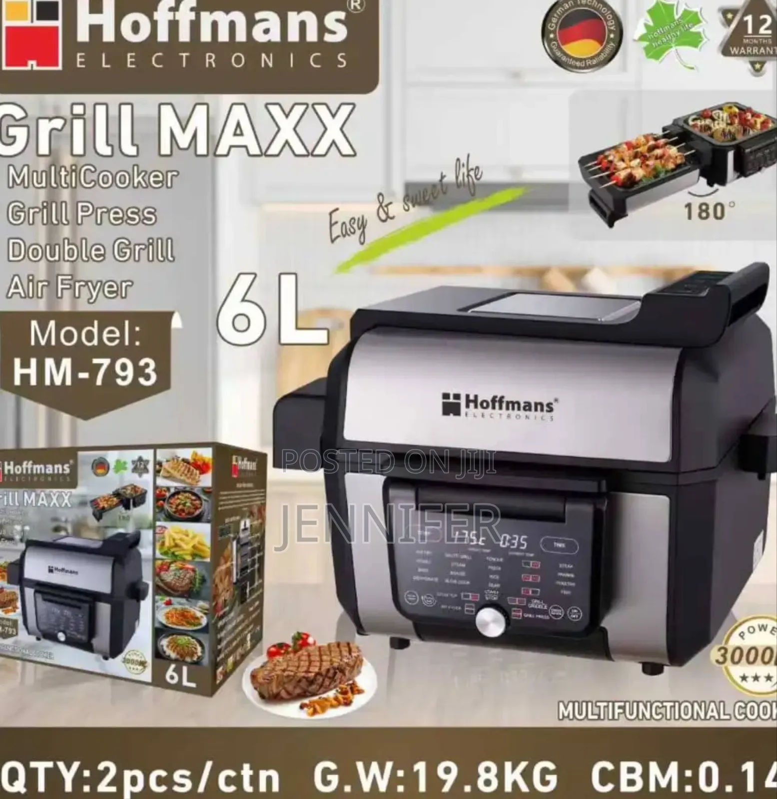 Hoffmans Grill Maxx (Model: Hm-793) Multifunctional Cooker.
