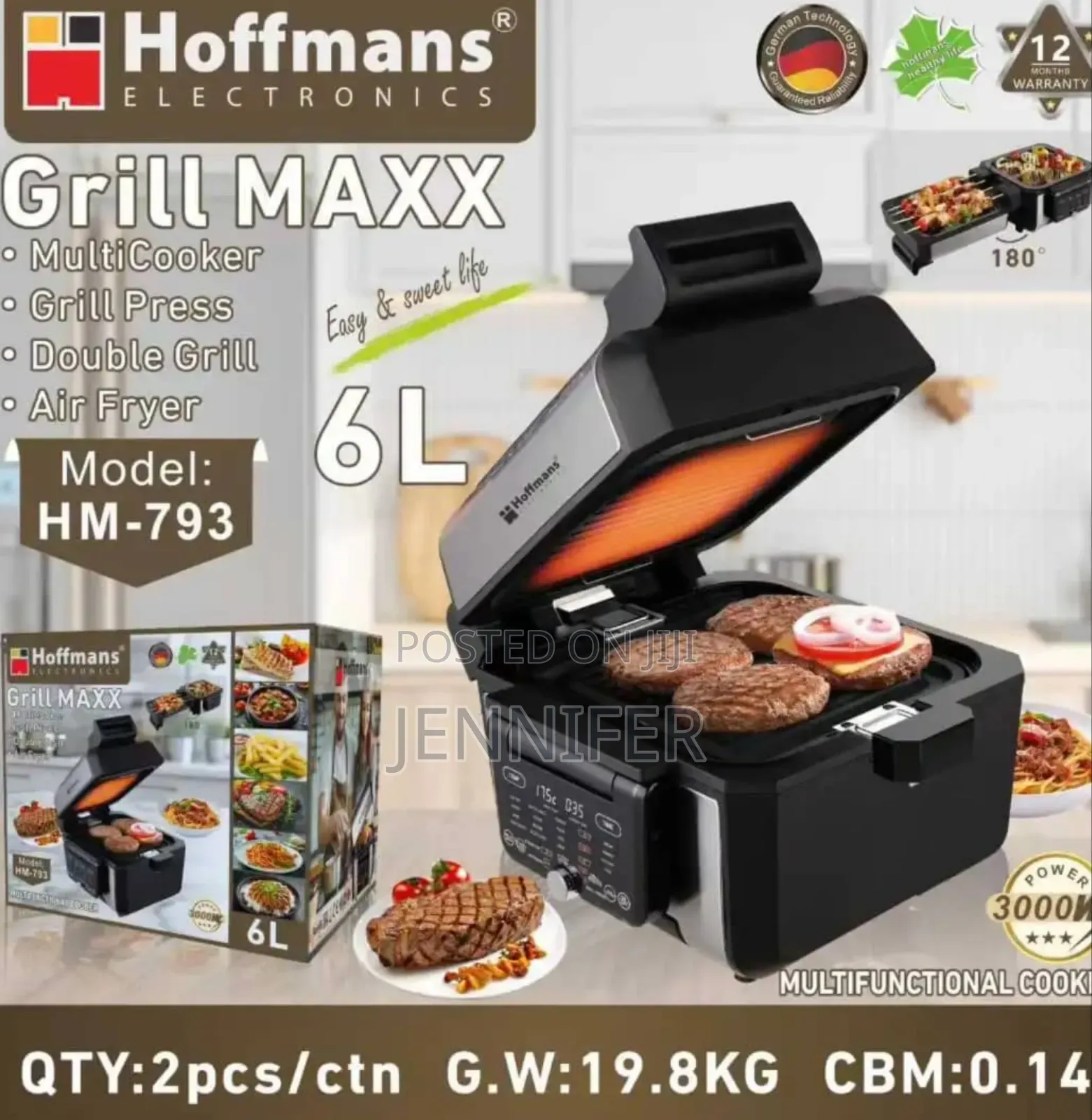 Hoffmans Grill Maxx (Model: Hm-793) Multifunctional Cooker.