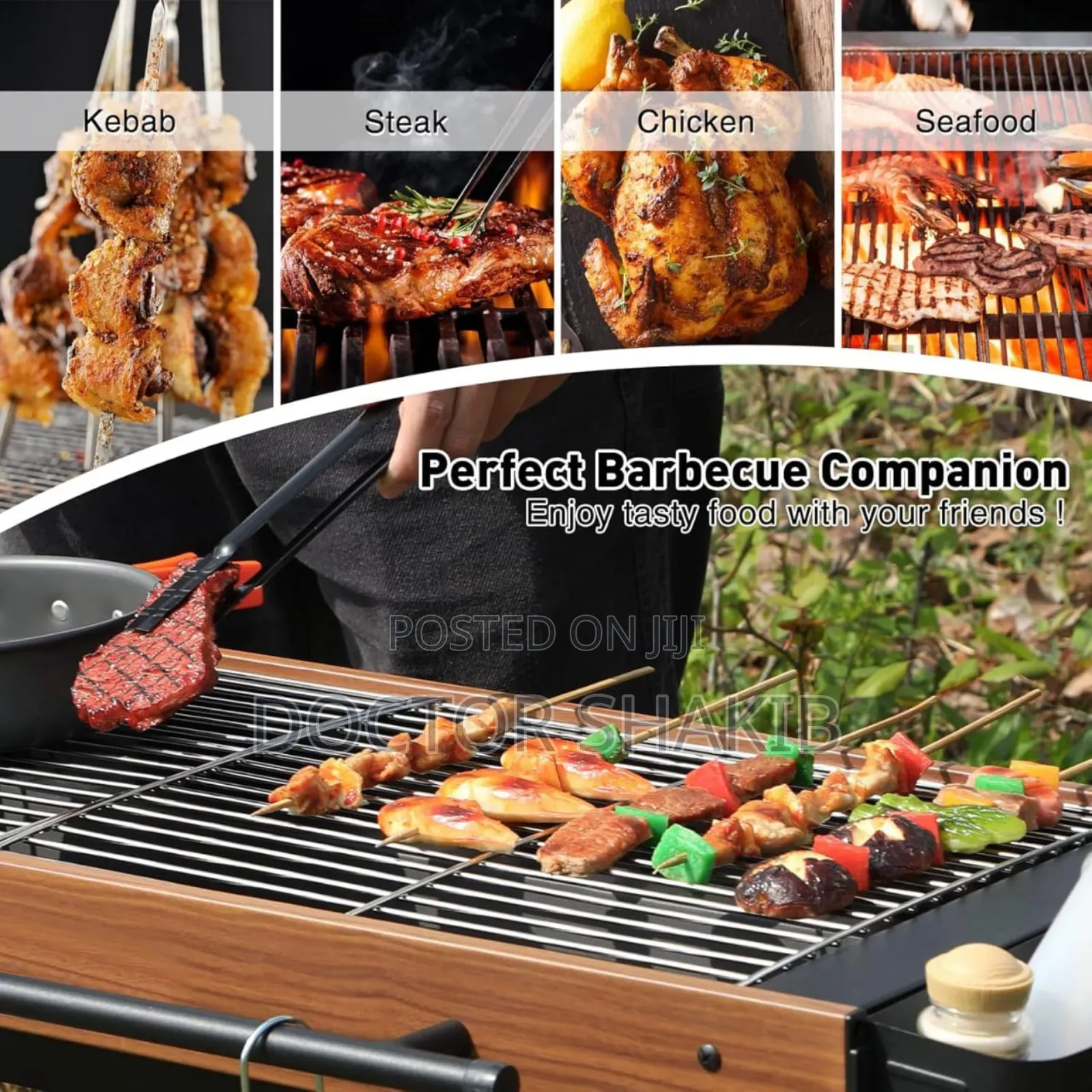 Multifunctional Camping Grill Griddle With Storage Shelf