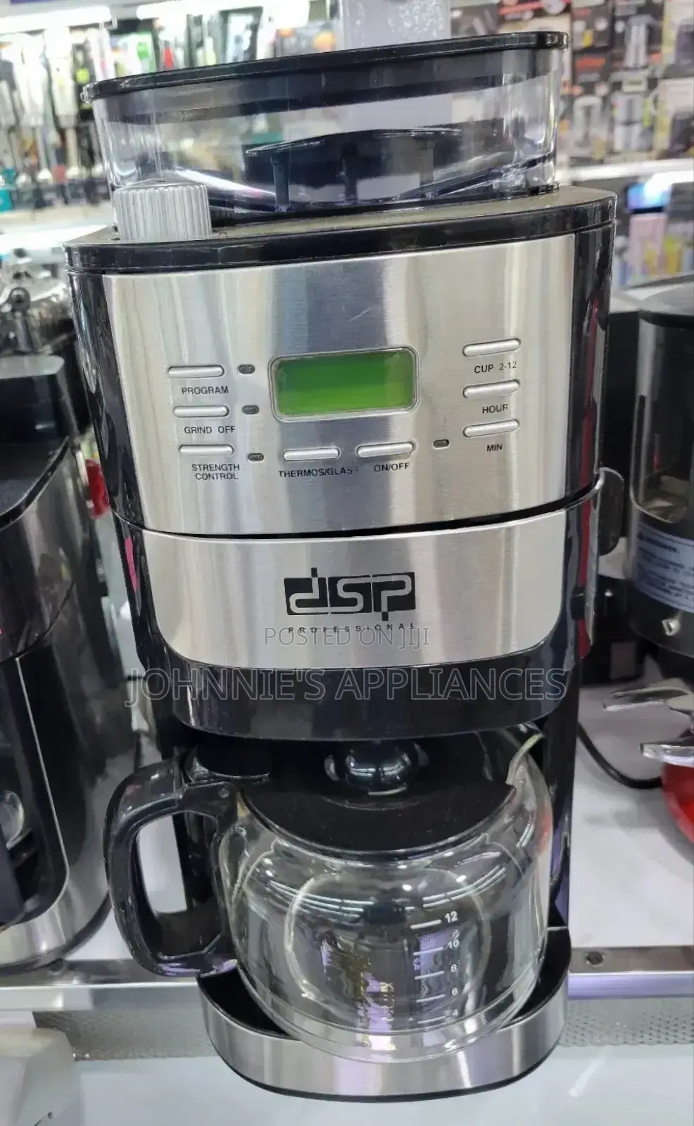 DSP Professional Coffee Maker With Built-in Grinder – 12-Cup Programma