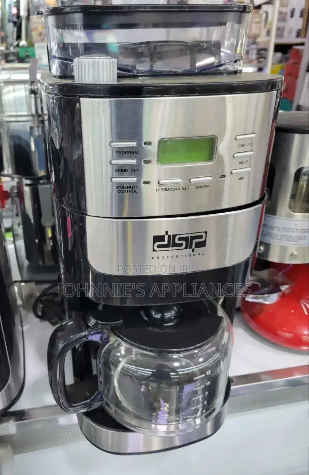 DSP Professional Coffee Maker With Built-in Grinder – 12-Cup Programma