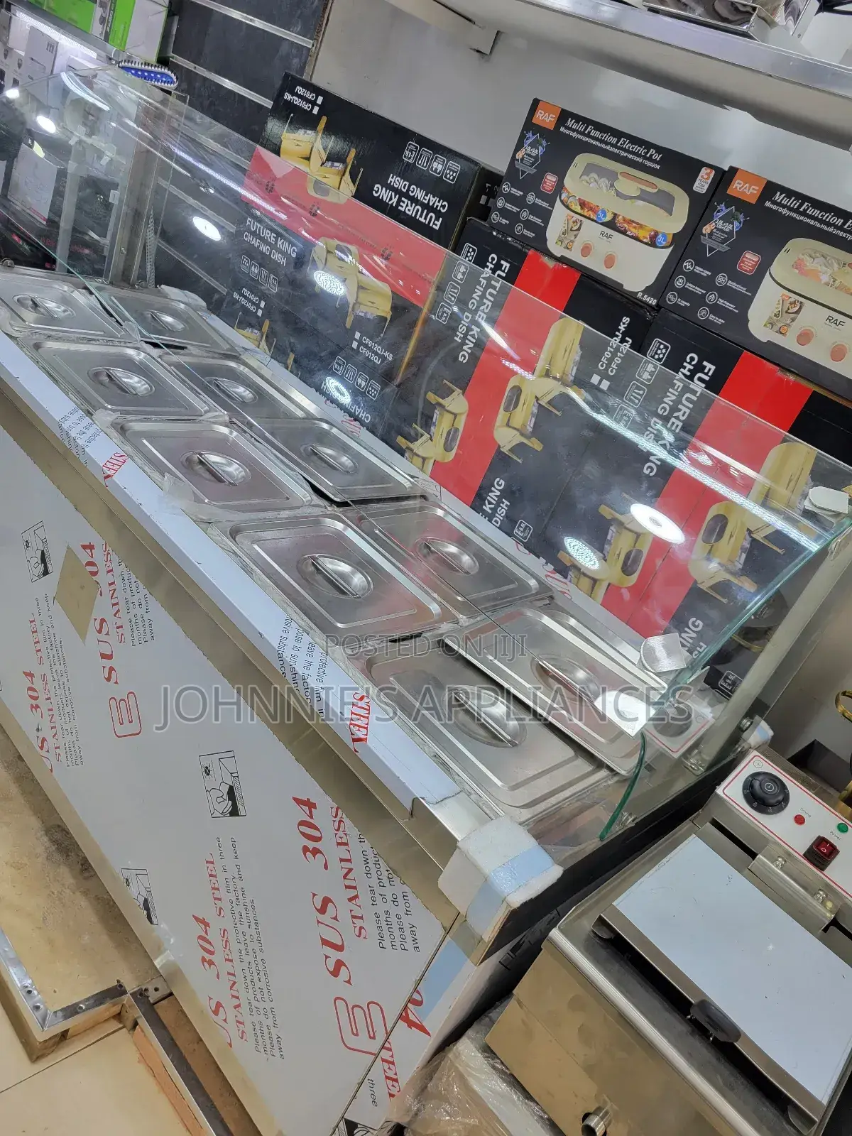 Sus 304 Stainless Steel (10)-Pan Food Warmer Display Counter