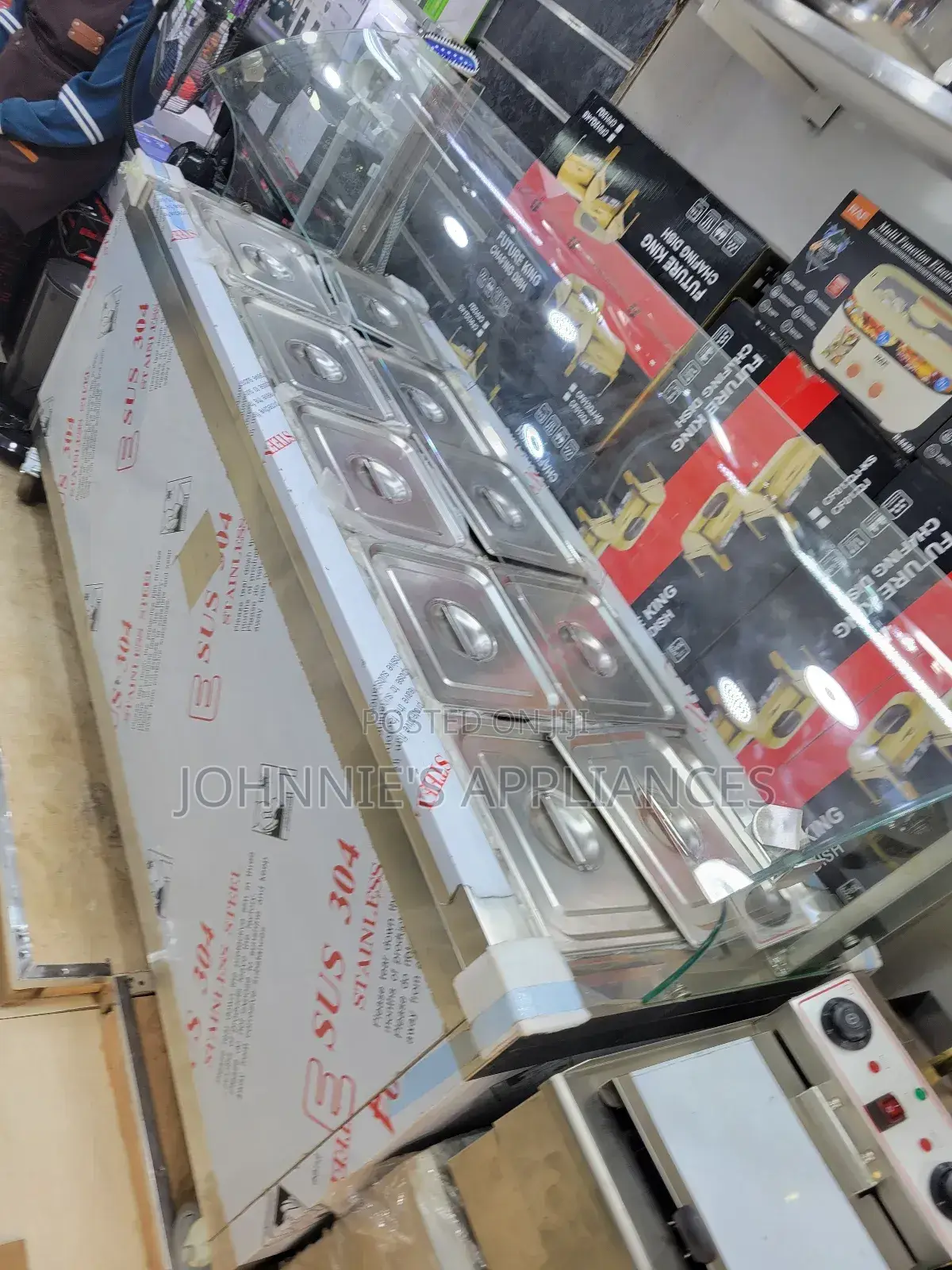 Sus 304 Stainless Steel (10)-Pan Food Warmer Display Counter