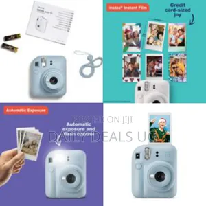 Fuji Fujifilm Instax Mini 12 Instant Camera, Polaroid- Pastel Blue
