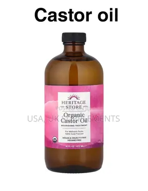 Heritage Store Organic Cold Pressed Castor Oil Hexane Free 473ml