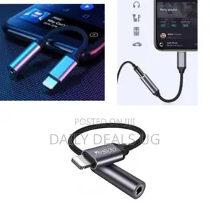 Yesido Audio Adapter Lightning to 3.5mm Headphone Adapter, Lightning