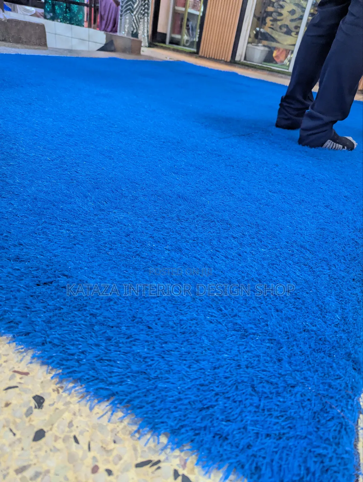 Bluish Smart Artificial Grass Carpet