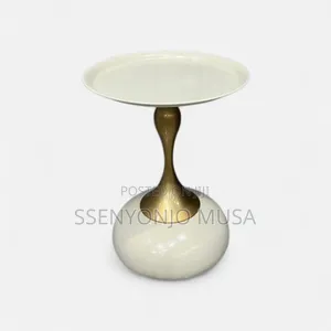 Modern Pedestal Side Table – Small Round Metal Accent End Table