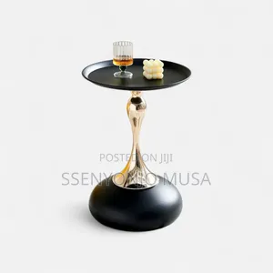 Modern Pedestal Side Table – Small Round Metal Accent End Table