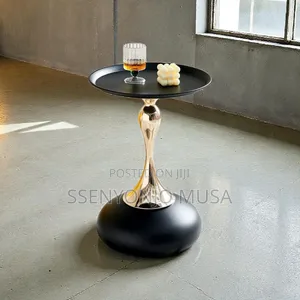 Modern Pedestal Side Table – Small Round Metal Accent End Table