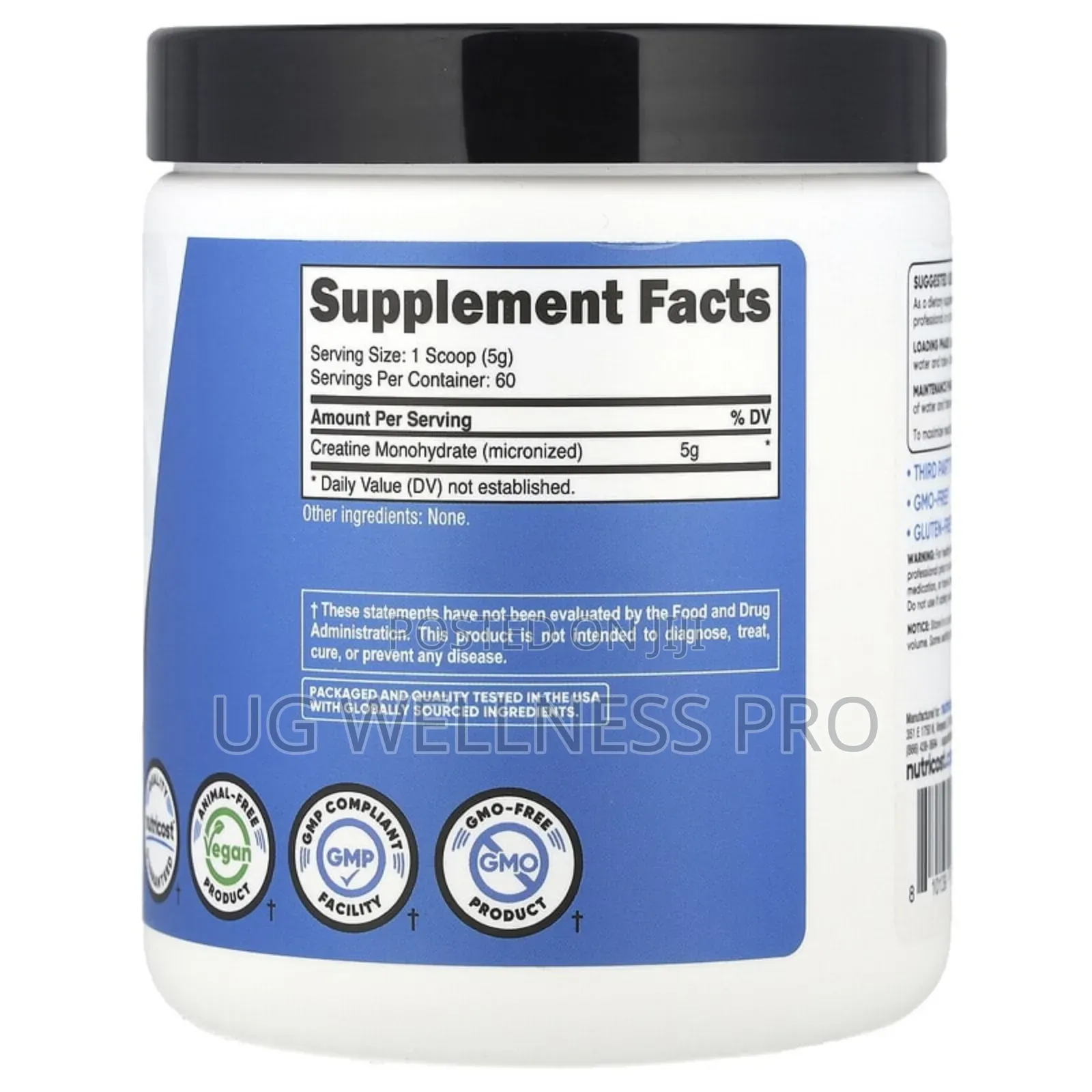 Nutricost, Performance, Creatine Monohydrate, Unflavored, 300g 60servi