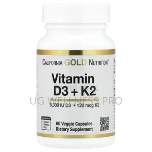 California Gold Nutrition, Vitamin D3 + as Mk-7, 60 Veggie Capsules