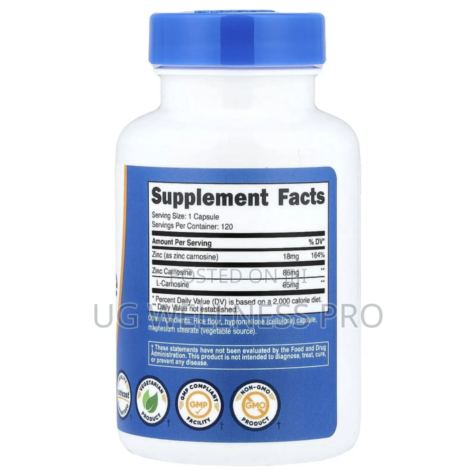 Nutricost, Zinc Carnosine, 120 Capsules
