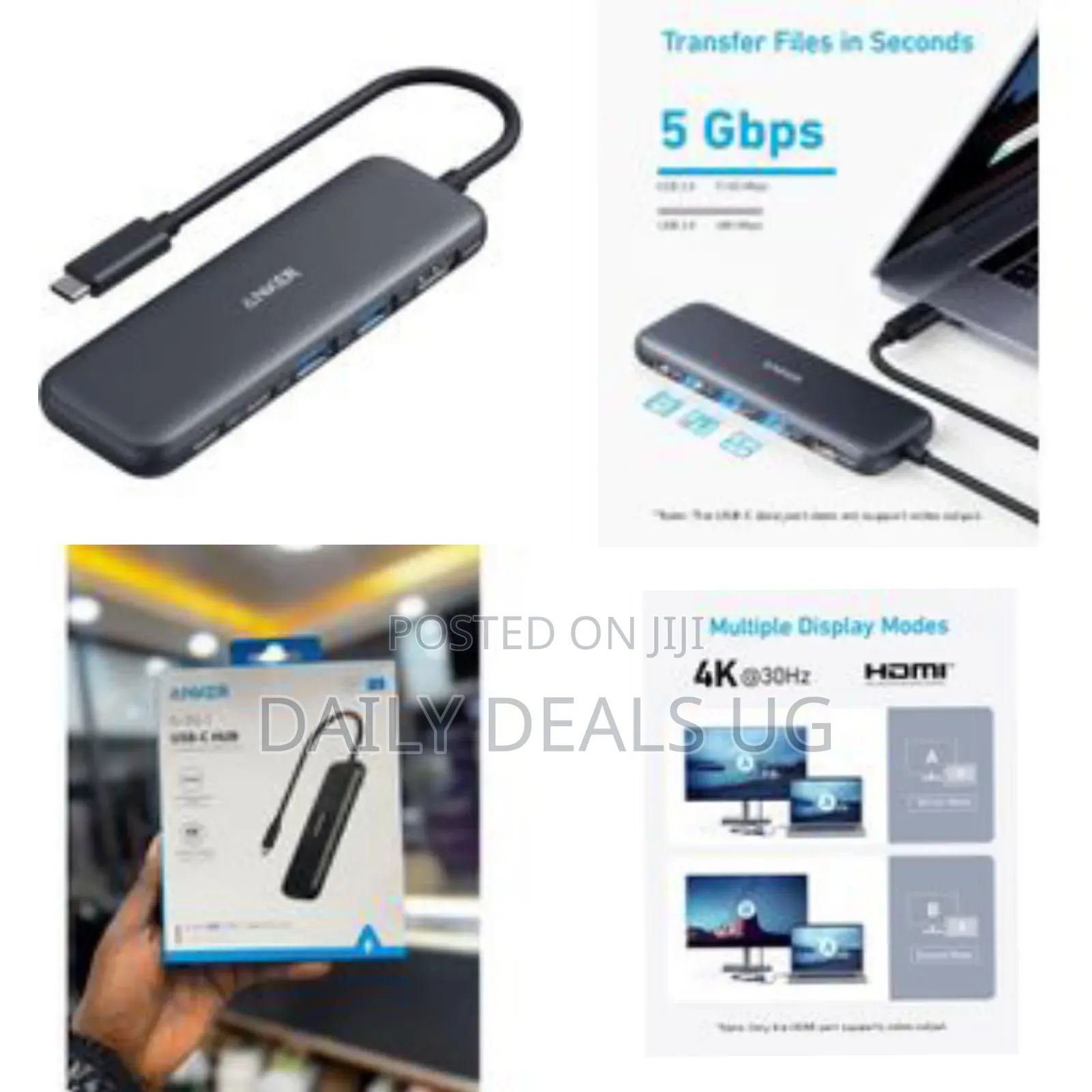 Anker 332 Usb-C Hub (5-in-1) With Hdmi Display, 5gbps - And 2 5gbps