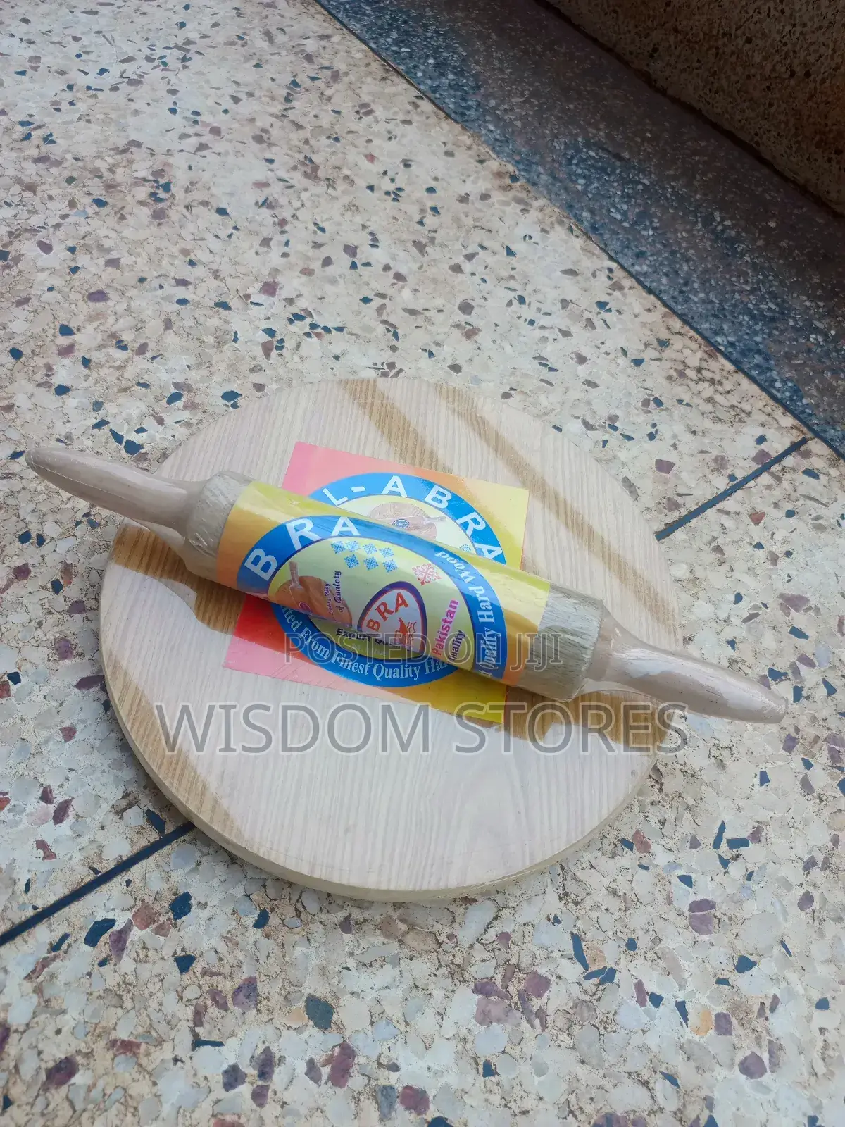 Wooden Chapati Rolling Board and Rolling Pin Set