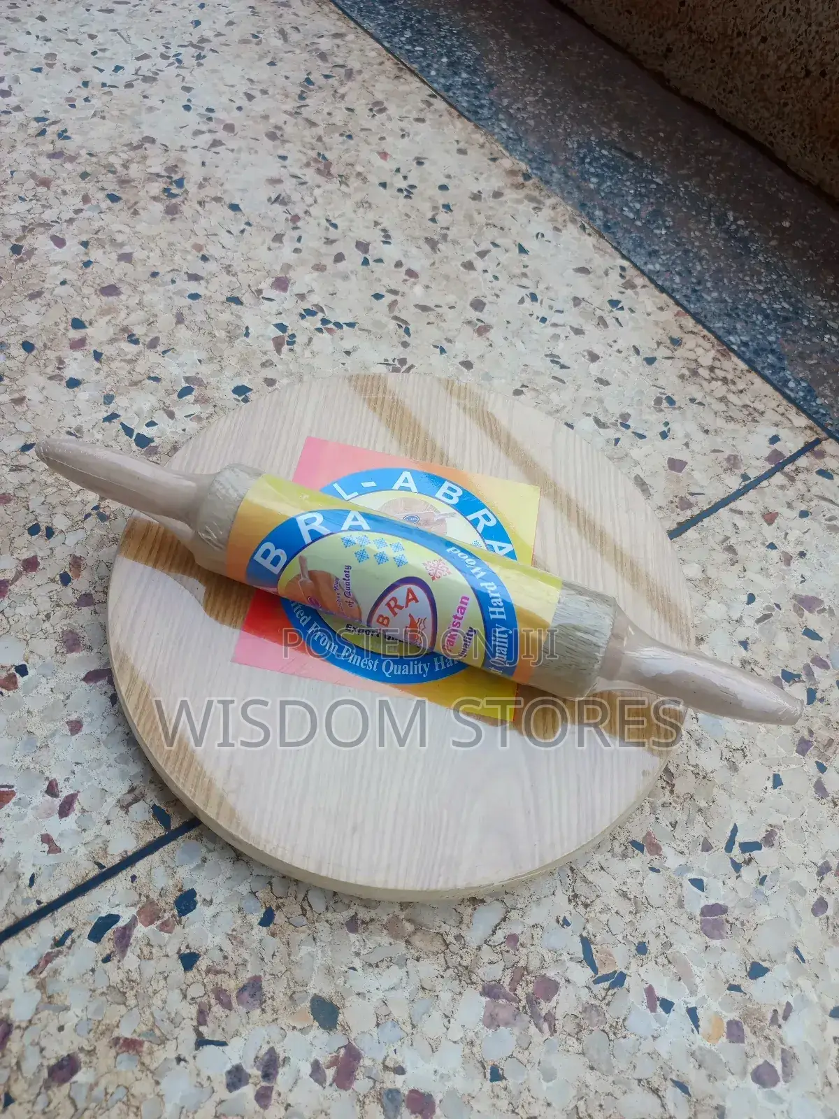 Wooden Chapati Rolling Board and Rolling Pin Set