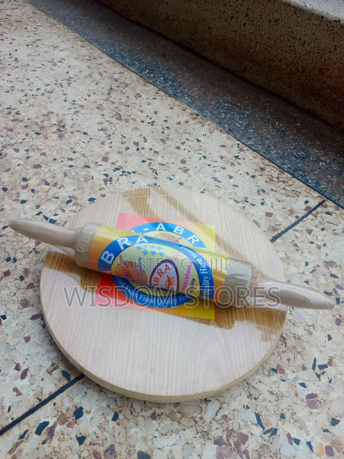 Wooden Chapati Rolling Board and Rolling Pin Set