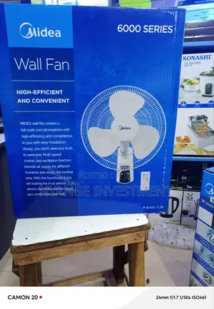 Midea Wall Fan With Remote. 16 Inches Midea Wall Fan