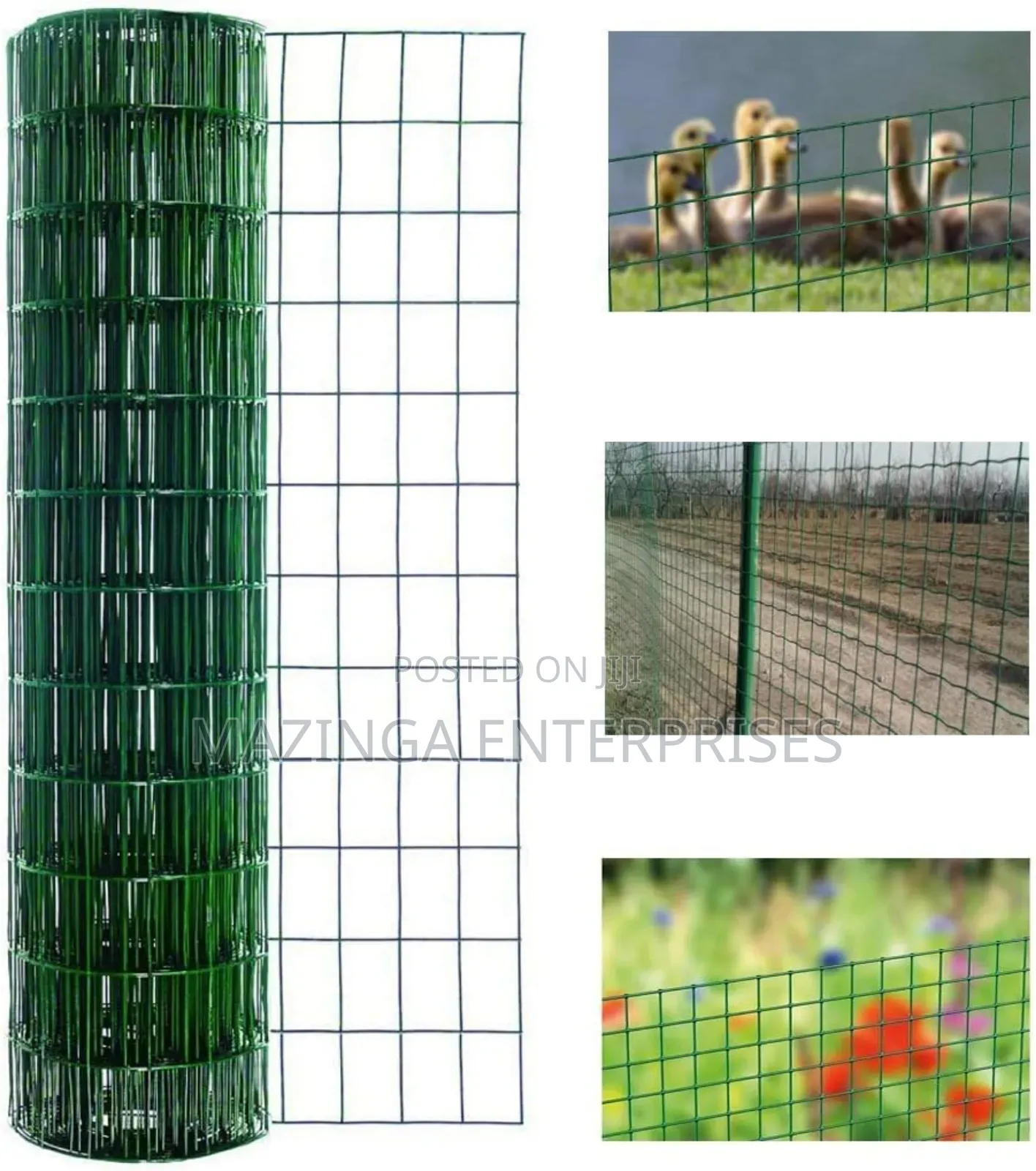 1.5x30m Green Garden Poultry Net Galvanised PVC Coated Steel Wire Mesh