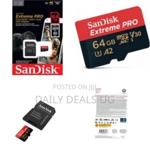 Sandisk 64gb Microsdxc Extreme Pro With Adapter 200mb/S - Black