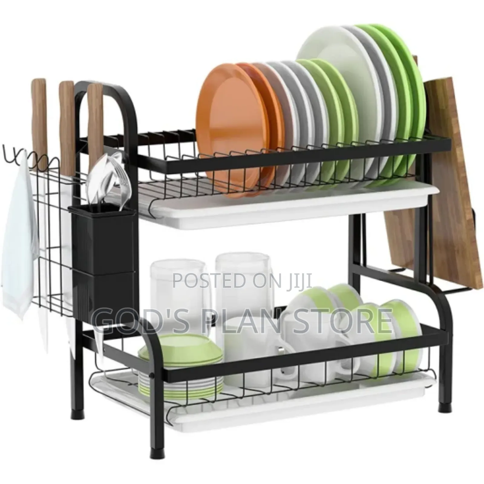 2 Layer Metal Dish Rack Drainer Kitchen Rack