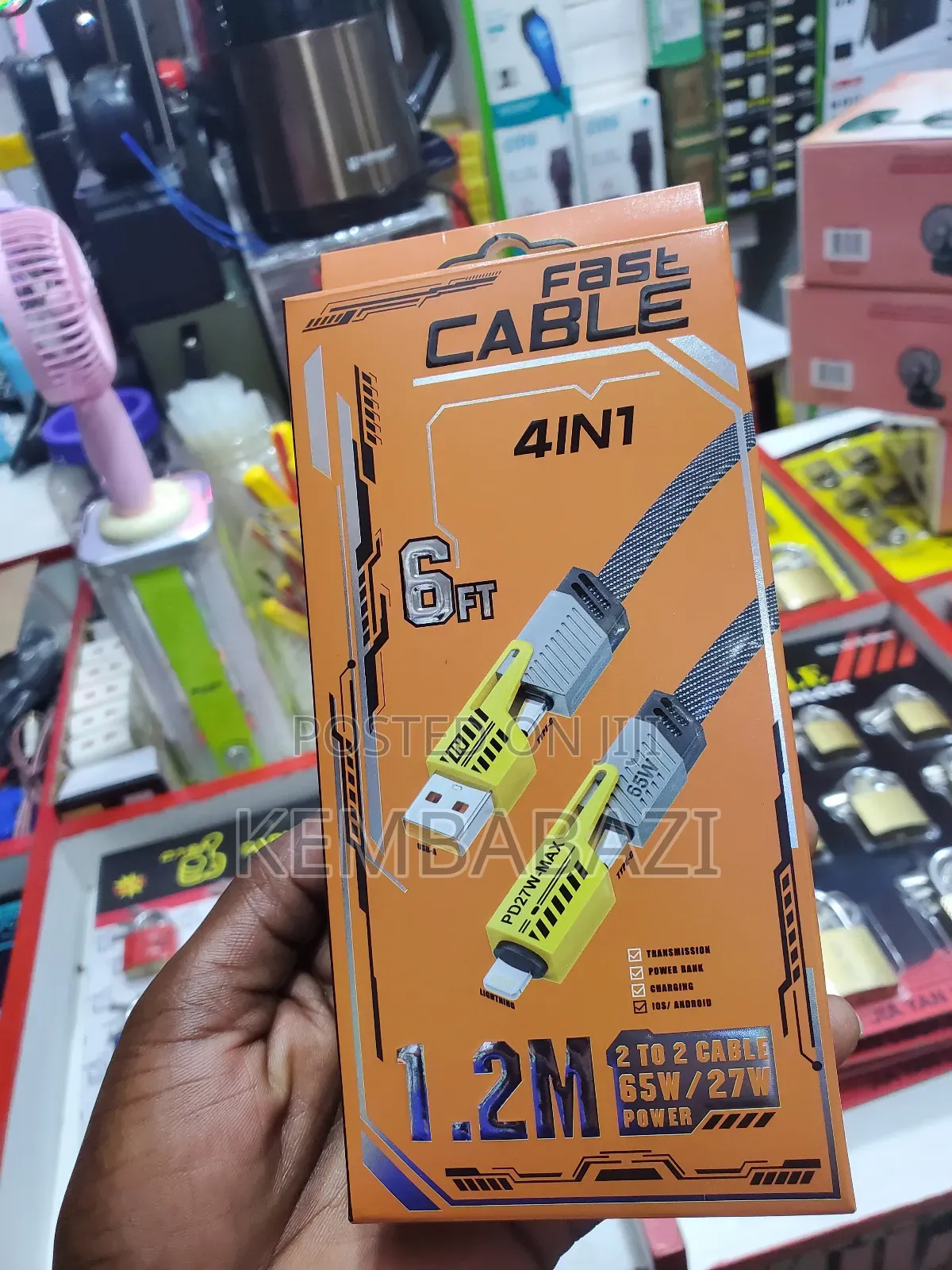 4-in-1 Fast Charging Cable With Pd 27w Max Power Delivery.