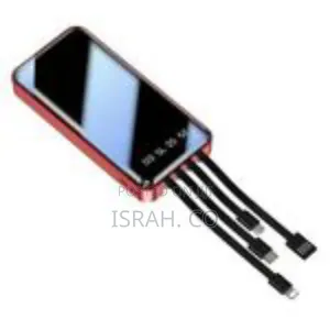 Portable Power Bank With Built-in Cables and Digital Display