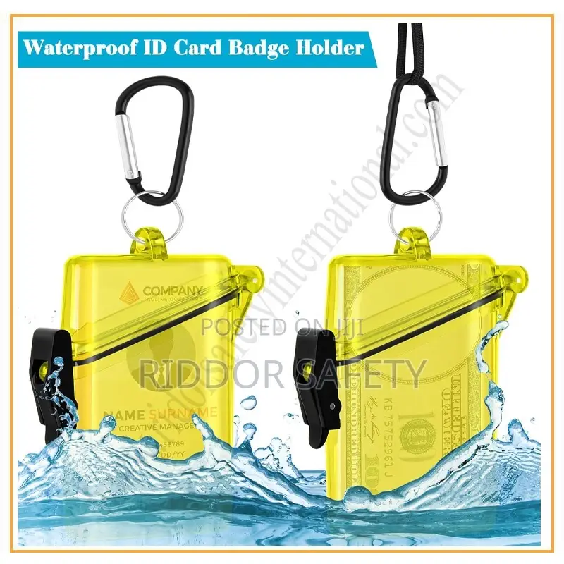I’D Holder Waterproof Id Card Holder With Lanyard, Hard Plastic