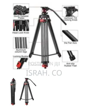 Video Tripod, Professional Heavy Duty Aluminum Tripod System -