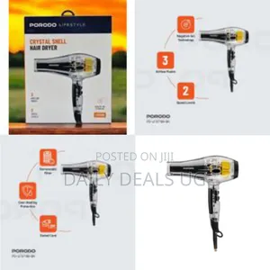 Porodo Lifestyle Crystal Shell Hair Dryer, 2000w Rated Power, 1.8m