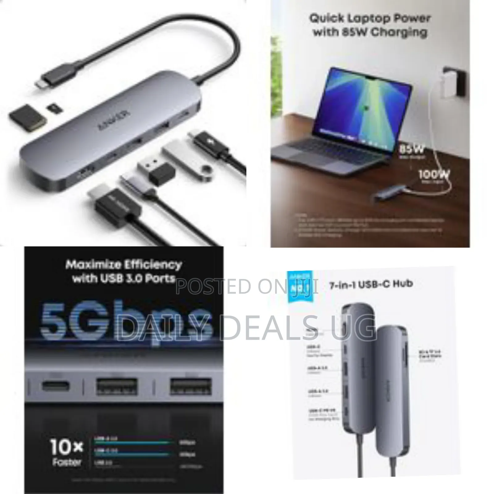 Anker Usb C Hub, 7-in-1 Multi-Port Usb Adapter for Laptops, at 60hz