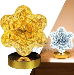 Golden Acrylic Crystal Table Lamp With 3 Lighting Modes