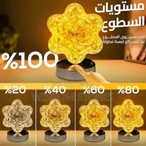 Golden Acrylic Crystal Table Lamp With 3 Lighting Modes