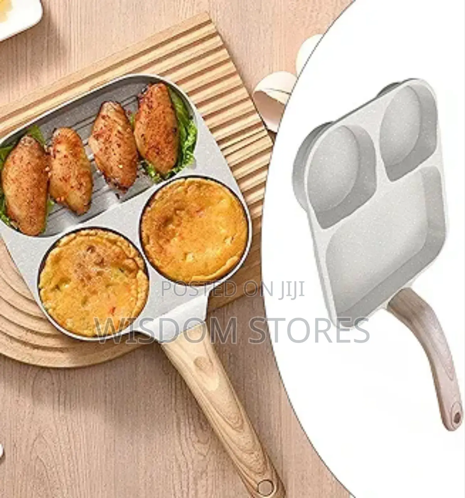 3 in 1frying Pan Multi Section Breakfast Pan for Frying Vegetable Grey