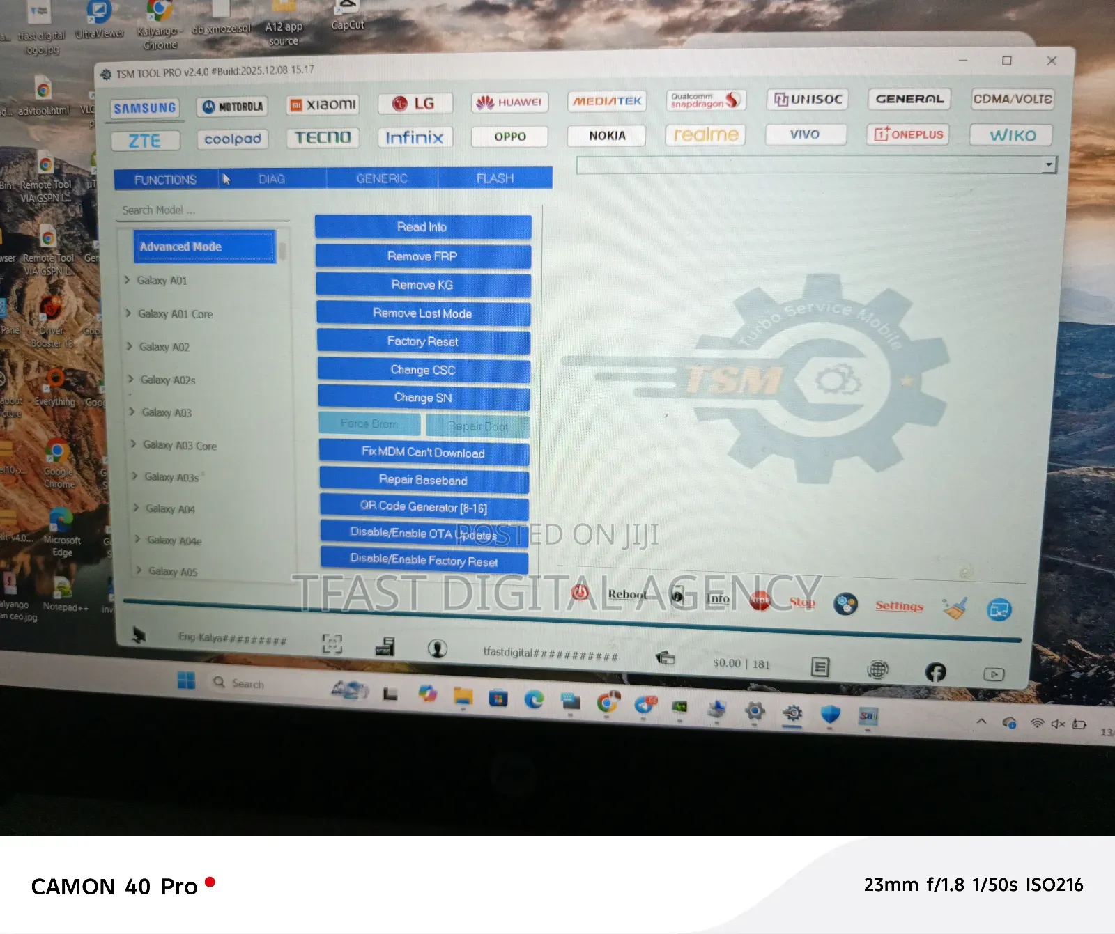 Remote Phone Servicing Tool Rental via Ultraviewer Access