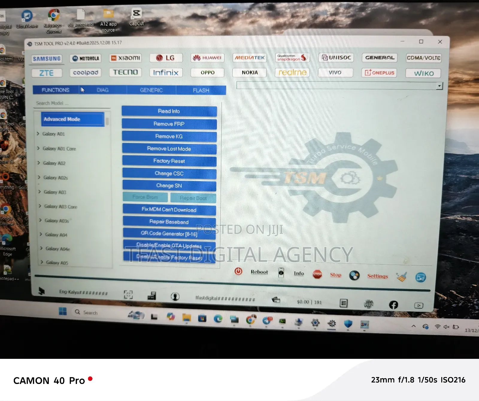 Remote Phone Servicing Tool Rental via Ultraviewer Access
