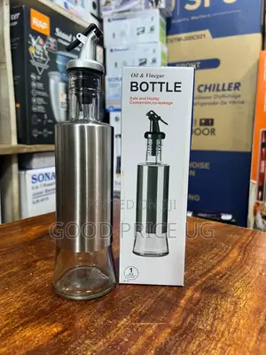 Glass and Stainless Steel Oil and Vinegar Dispenser Bottle.