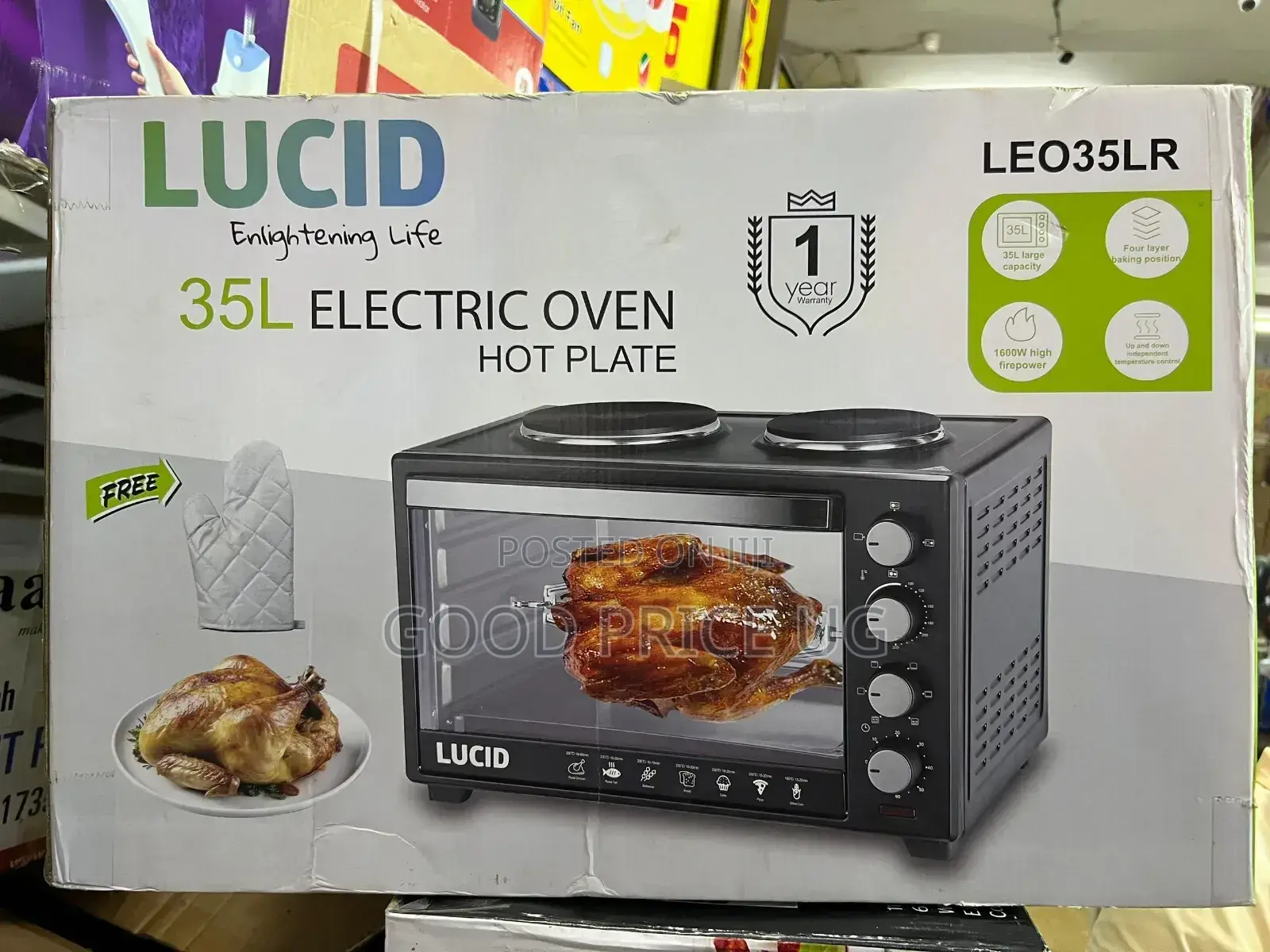 Lucid Leo35lr Electric Oven With a Hot Plate.