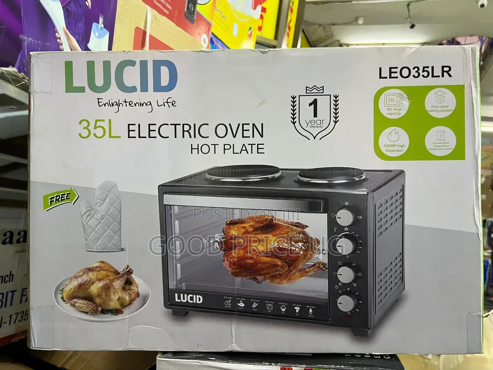 Lucid Leo35lr Electric Oven With a Hot Plate.