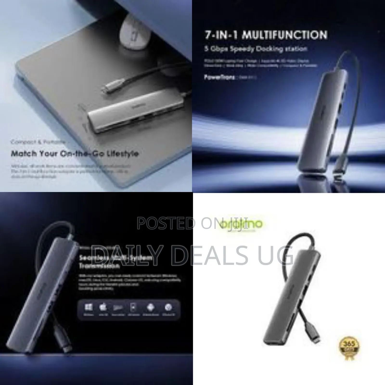 Oraimo Powertrans Usb-C Hub 7-in-1 Multi-Functional Adapter Docking