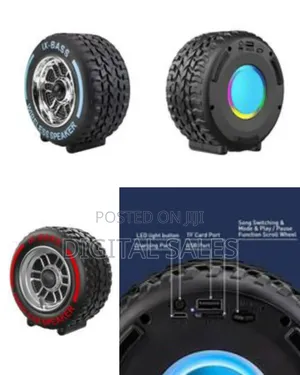 Wireless Portable Bluetooth Speaker Designed Like a Car Tyre