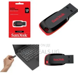 Sandisk Usb Flash Drive, 128 Gb Cruzer Blade - Black
