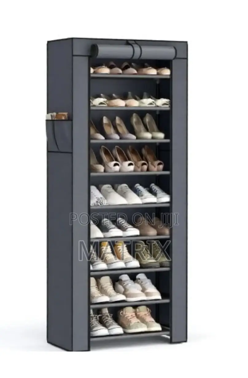 10 Tier Portable Shoe Rack With Cover
