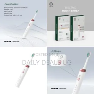 Green Lion Electric Toothbrush With 5 Modes 4 Brush Heads - White