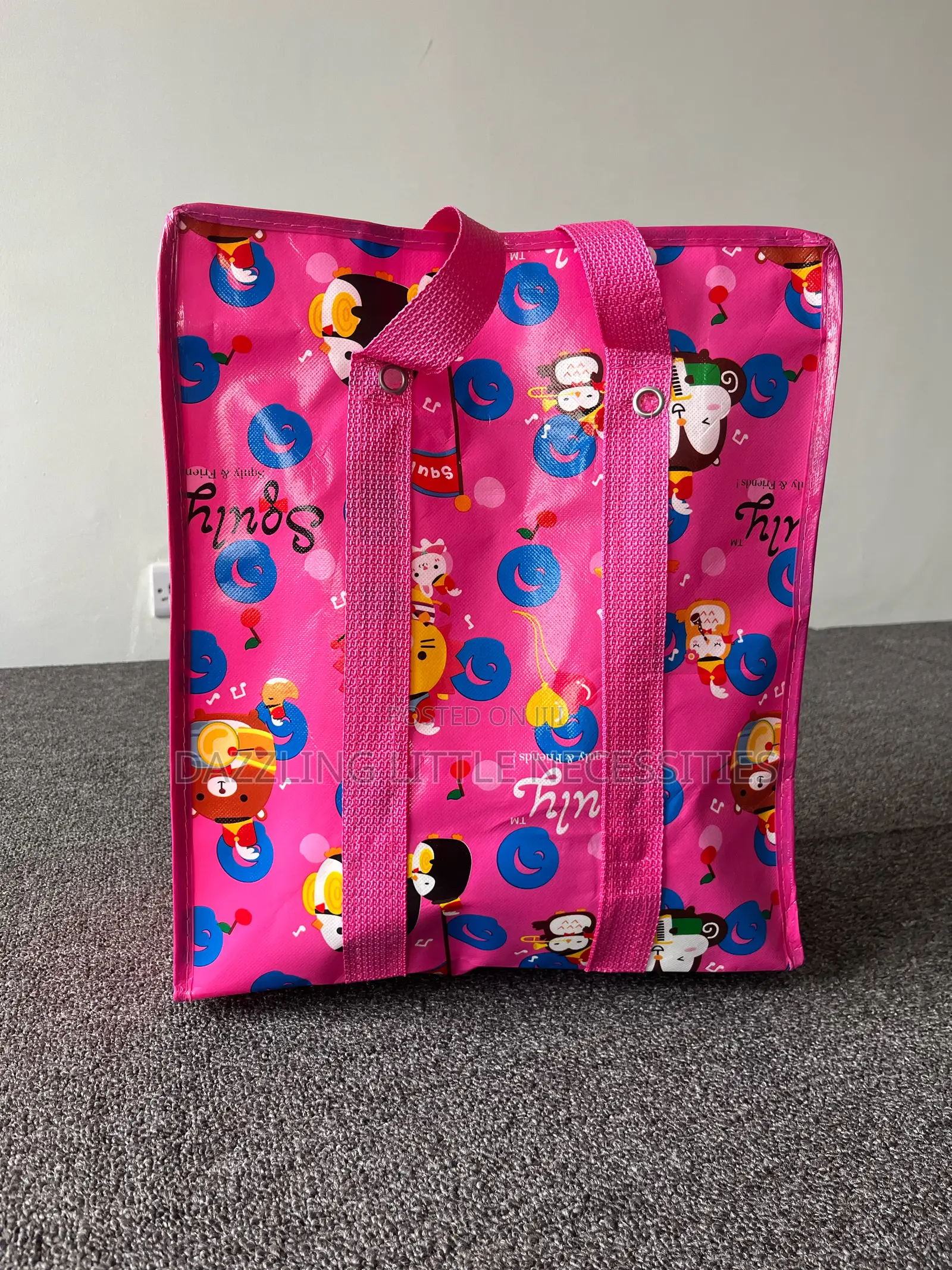 Pink Reusable Shopping Bag With Zip