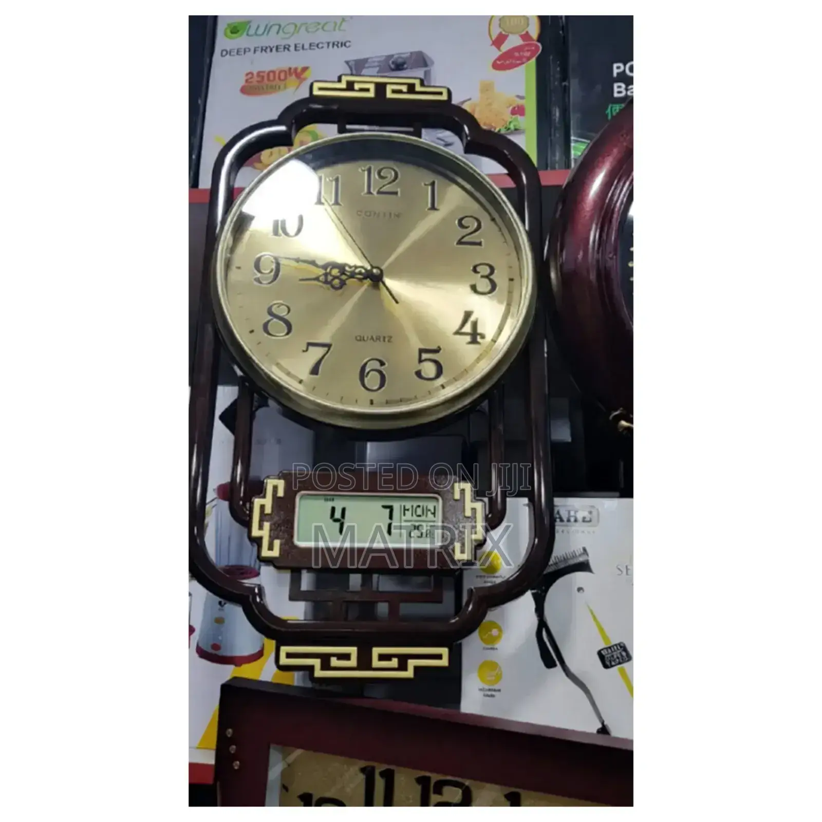 Dual Analog and Digital Display Wall Clock