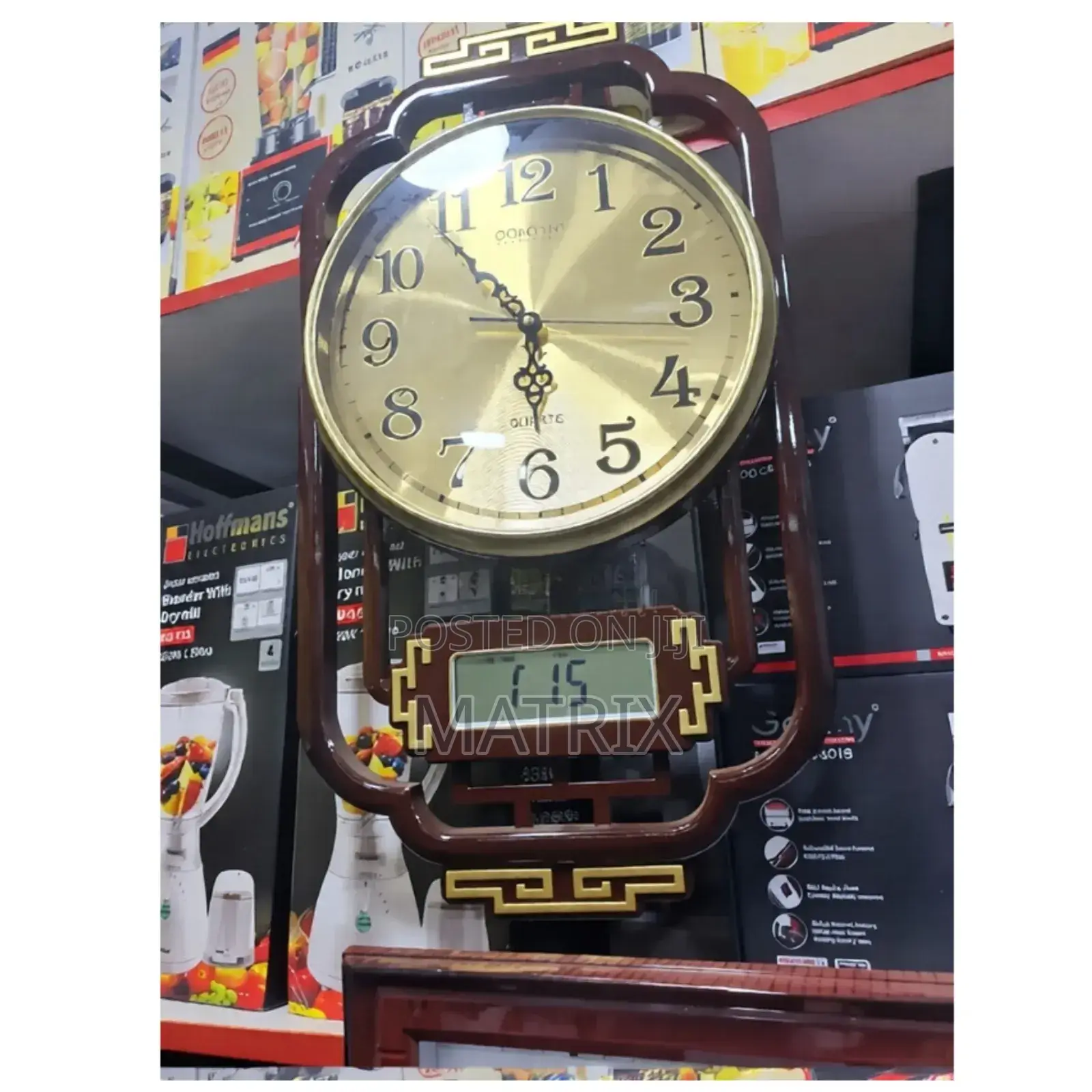 Dual Analog and Digital Display Wall Clock