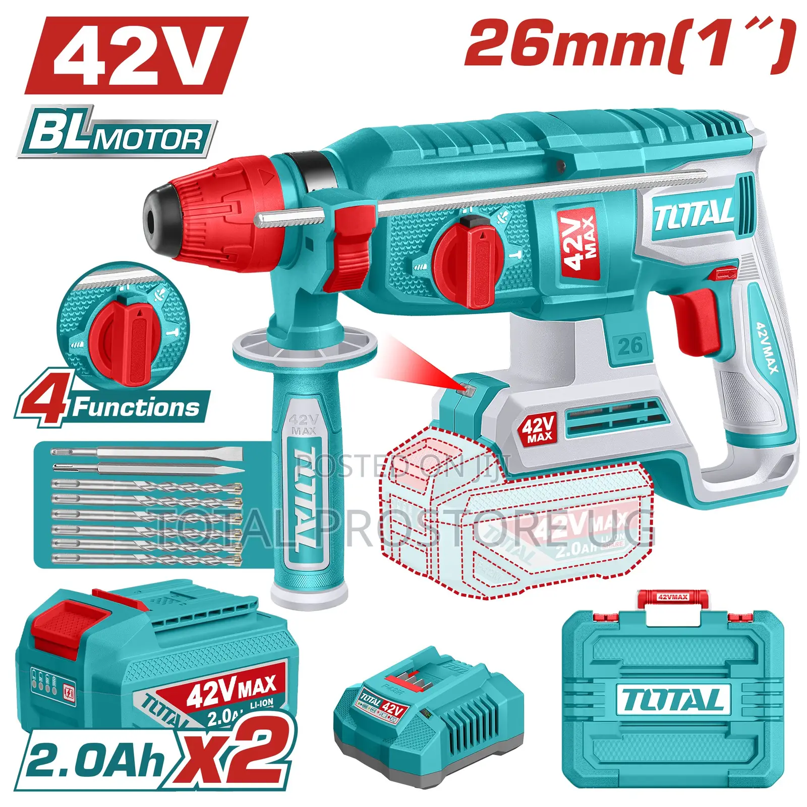 Cordless Rotary Hammer Total 26mm (1")